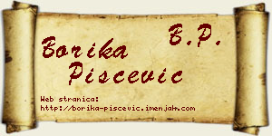 Borika Piščević vizit kartica